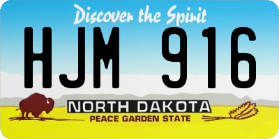 ND license plate HJM916