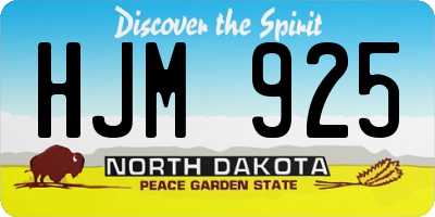 ND license plate HJM925