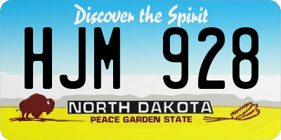 ND license plate HJM928