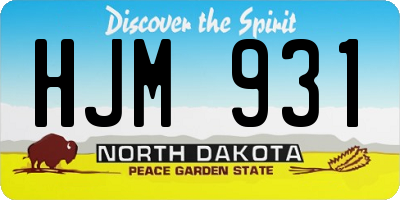 ND license plate HJM931