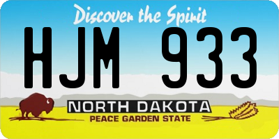 ND license plate HJM933