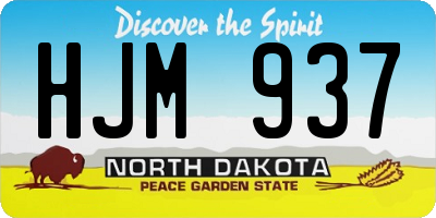 ND license plate HJM937