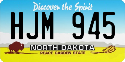 ND license plate HJM945