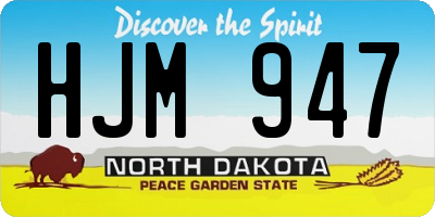 ND license plate HJM947