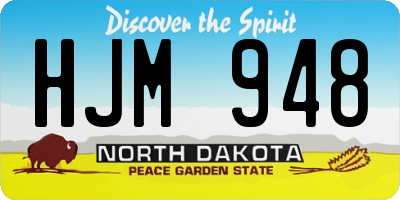 ND license plate HJM948