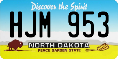 ND license plate HJM953