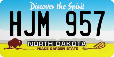 ND license plate HJM957