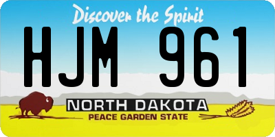 ND license plate HJM961