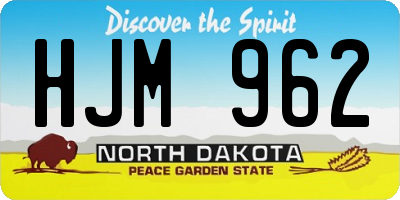 ND license plate HJM962