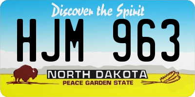 ND license plate HJM963