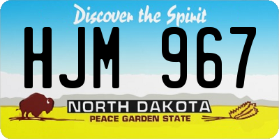 ND license plate HJM967