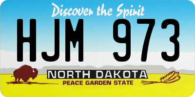 ND license plate HJM973