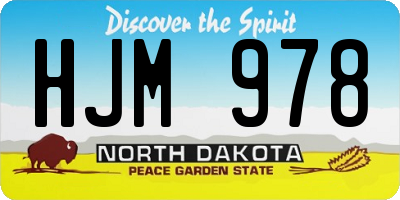 ND license plate HJM978