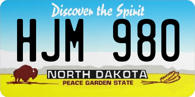 ND license plate HJM980