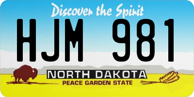 ND license plate HJM981