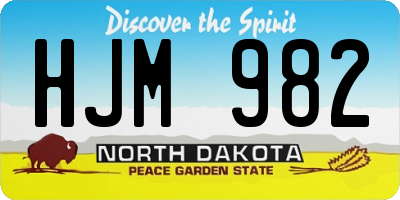 ND license plate HJM982