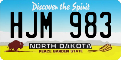 ND license plate HJM983