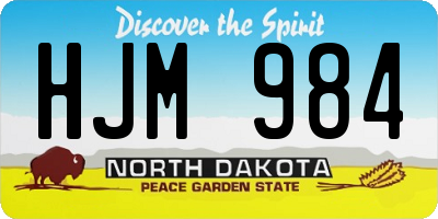 ND license plate HJM984