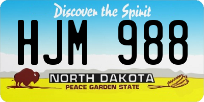 ND license plate HJM988