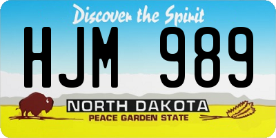 ND license plate HJM989