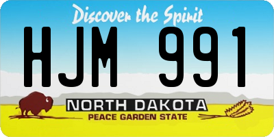 ND license plate HJM991