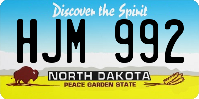 ND license plate HJM992