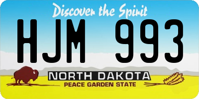 ND license plate HJM993