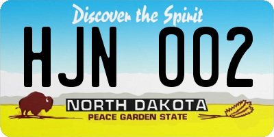 ND license plate HJN002