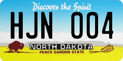 ND license plate HJN004