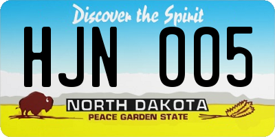 ND license plate HJN005