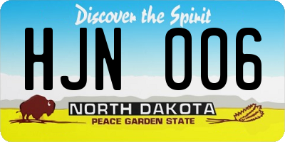 ND license plate HJN006