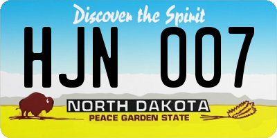 ND license plate HJN007