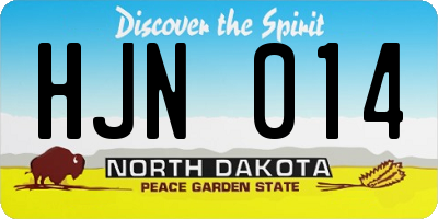 ND license plate HJN014