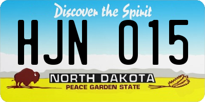 ND license plate HJN015