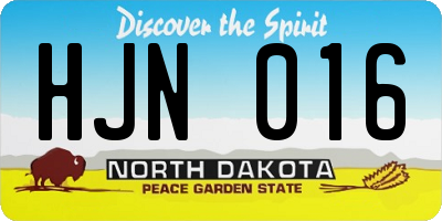 ND license plate HJN016