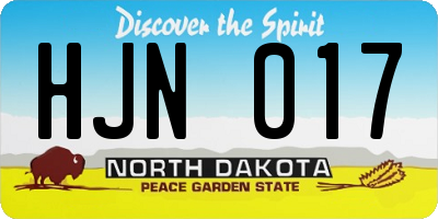 ND license plate HJN017