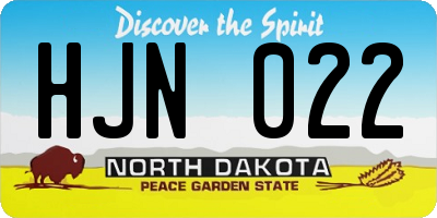 ND license plate HJN022