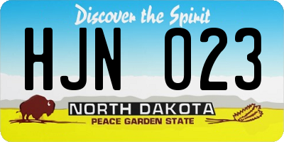 ND license plate HJN023