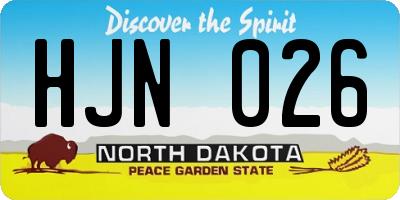 ND license plate HJN026