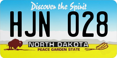 ND license plate HJN028