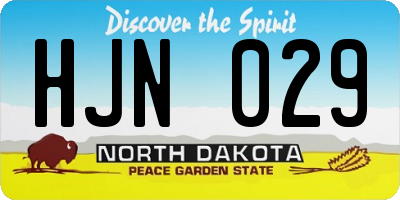 ND license plate HJN029