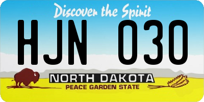 ND license plate HJN030