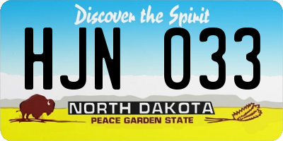 ND license plate HJN033