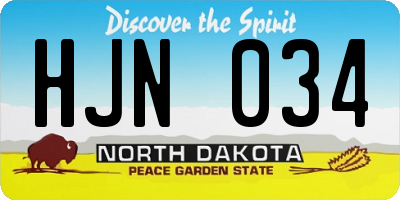 ND license plate HJN034