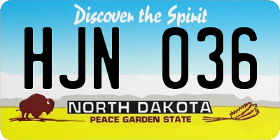 ND license plate HJN036