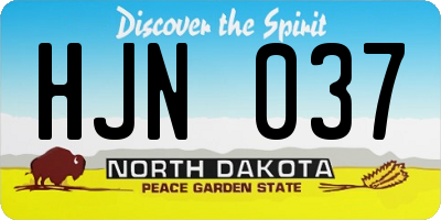 ND license plate HJN037