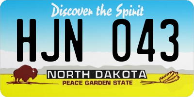 ND license plate HJN043