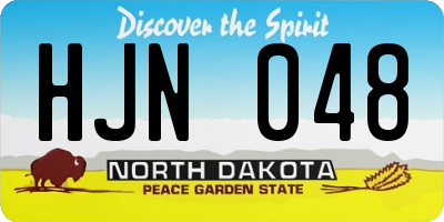 ND license plate HJN048