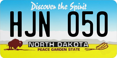 ND license plate HJN050