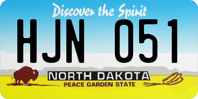 ND license plate HJN051